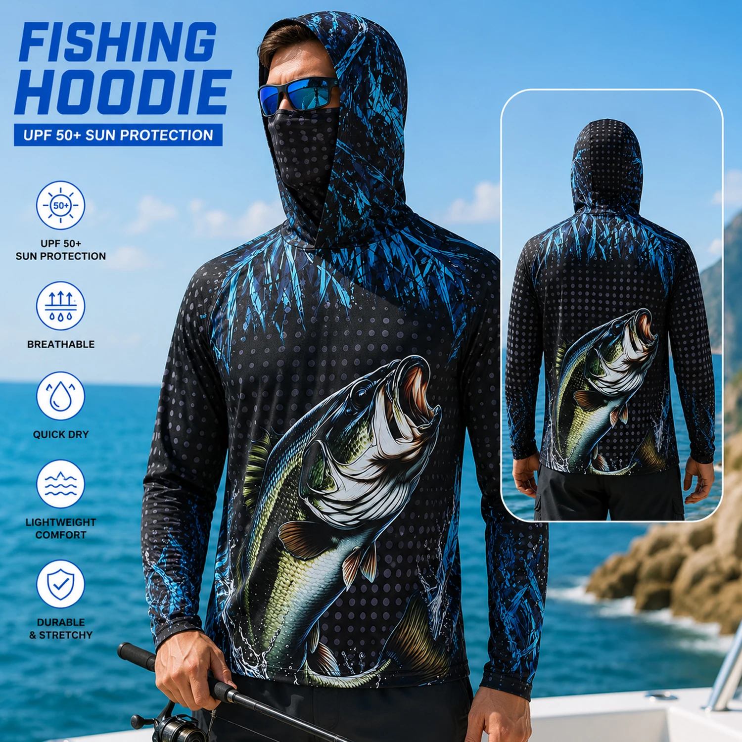 Erkek UPF50+ Balıkçı Kapüşonlu - Fishing Mask Sun Protection incelemesi ve fiyatı